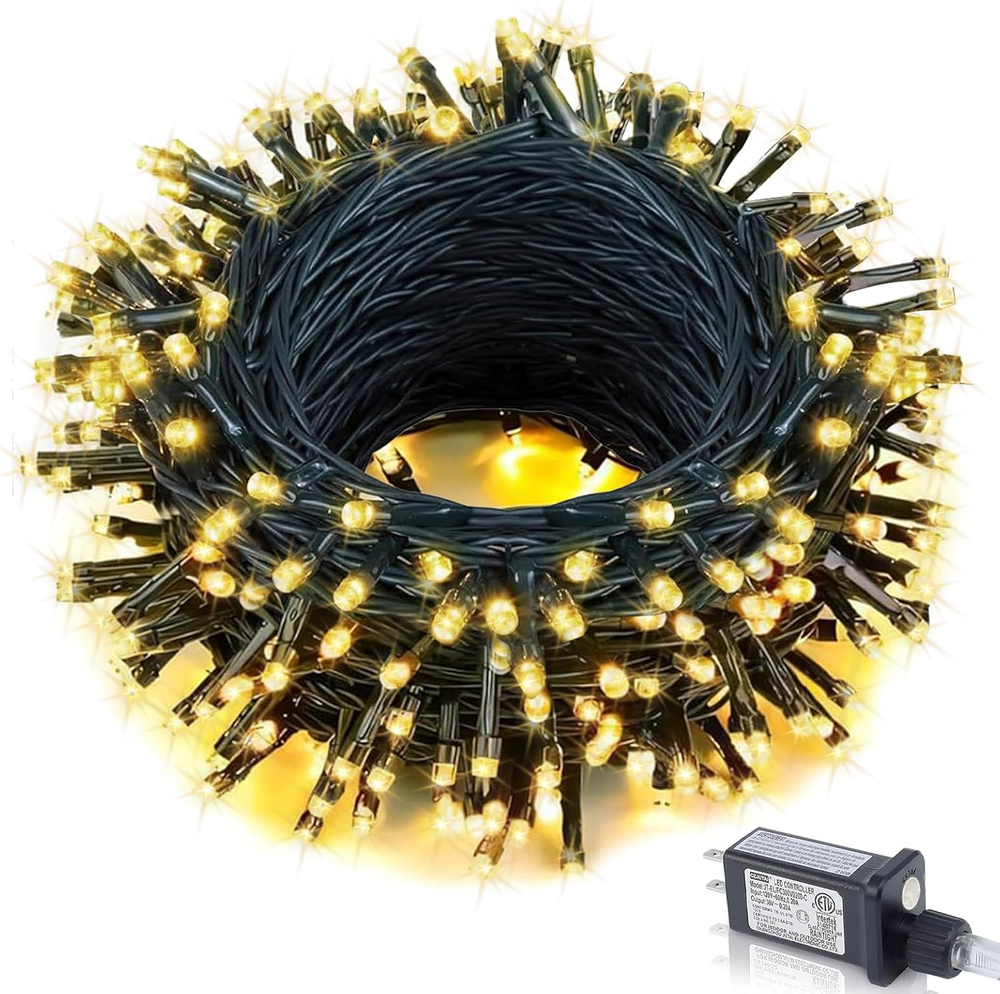 100FT 300 LED Christmas String Lights Outdoor Tree Lights Green Wire Twinkle Lig