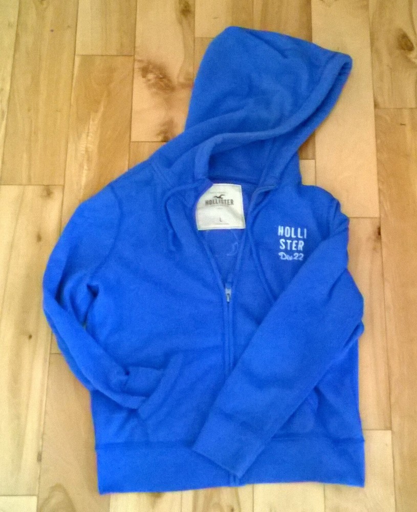 Women's Hollister Blue Hoodie Full zip Surf size Large