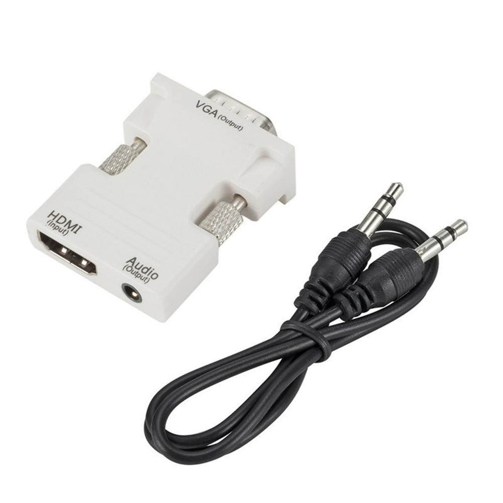 Female HDMI to VGA Adapter with Audio for Laptop to TV Monitor Plug & Play