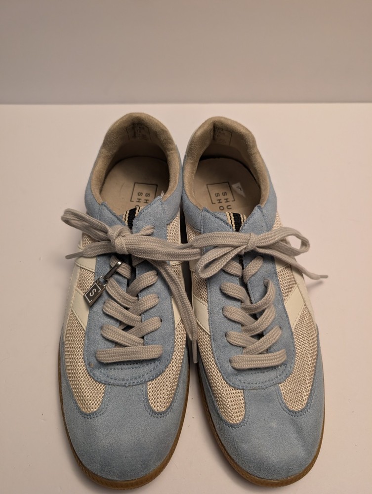 SHU SHOP Sasha Light Blue Women's Athletic Sneakers Textile Lace Up Mesh