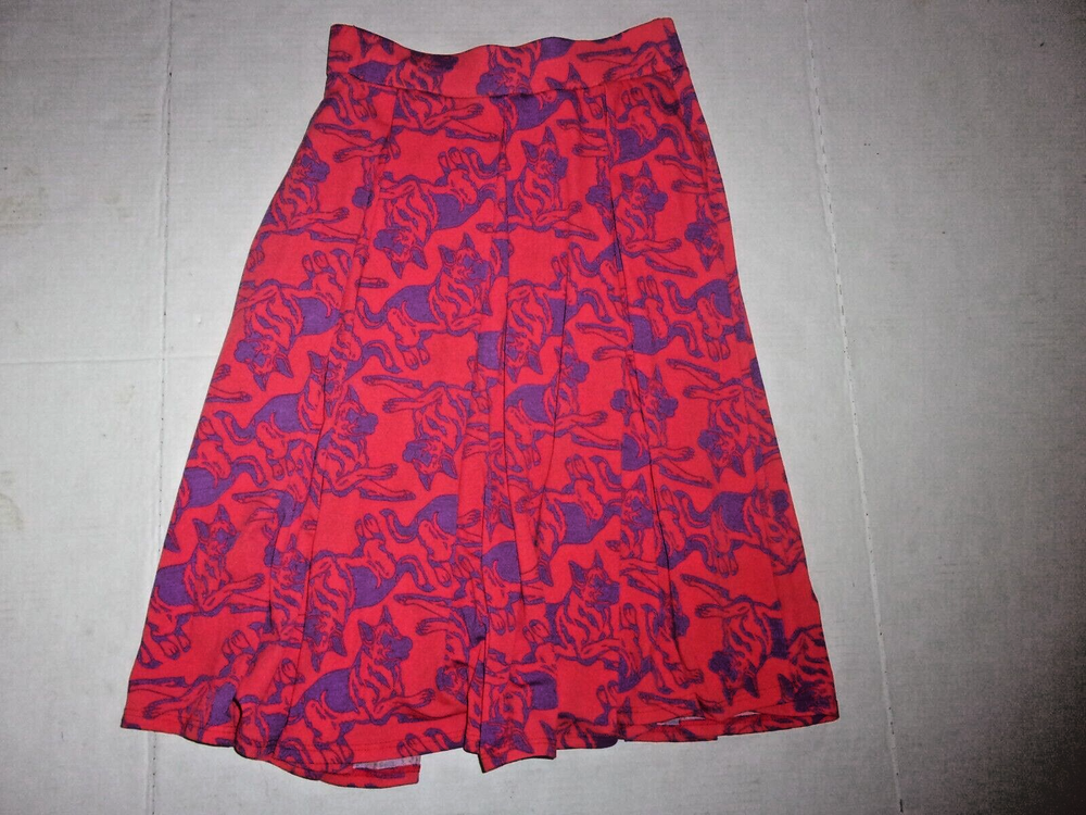 LuLaRoe XS pleated skirt with German Shepherd dog print