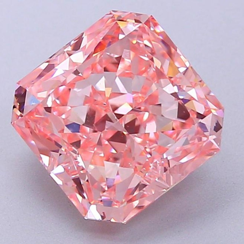 Natural Vivid Pink 'D' Color 3 Ct VVS1 Unheated Loose Diamond Radiant Cut
