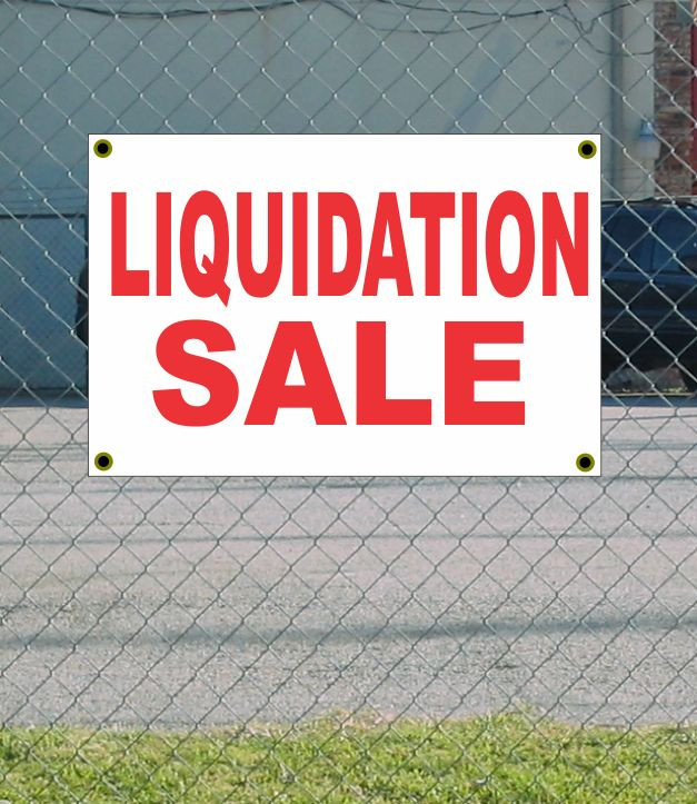 2x3 Red & White Liquidation Sale Banner - Discount Price & Free Shipping