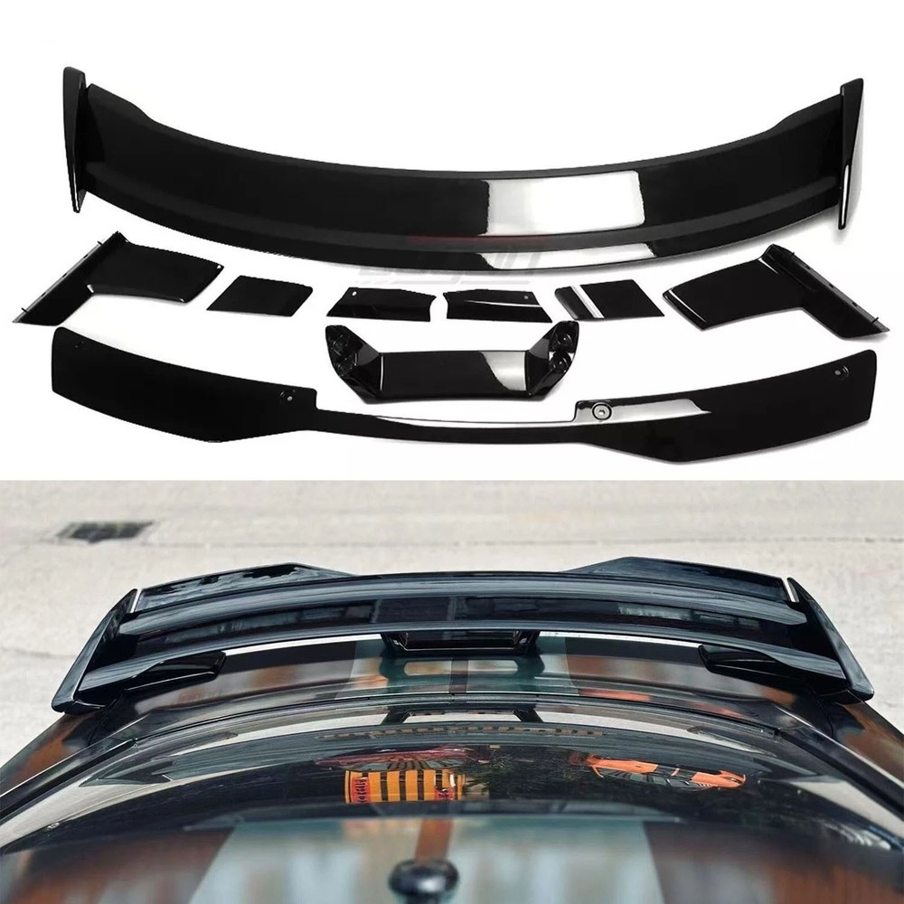 Rear Trunk HP Spoiler Glossy Black For Ford Mustang S550 Dark Horse GT 2015-2023