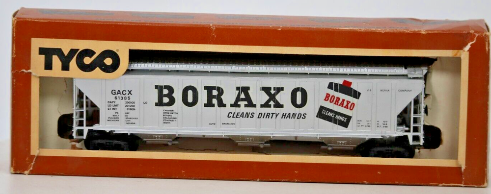 TYCO HO Scale 51ft Boraxo GACX Billboard Covered Hopper 1:87 Vintage Model Train