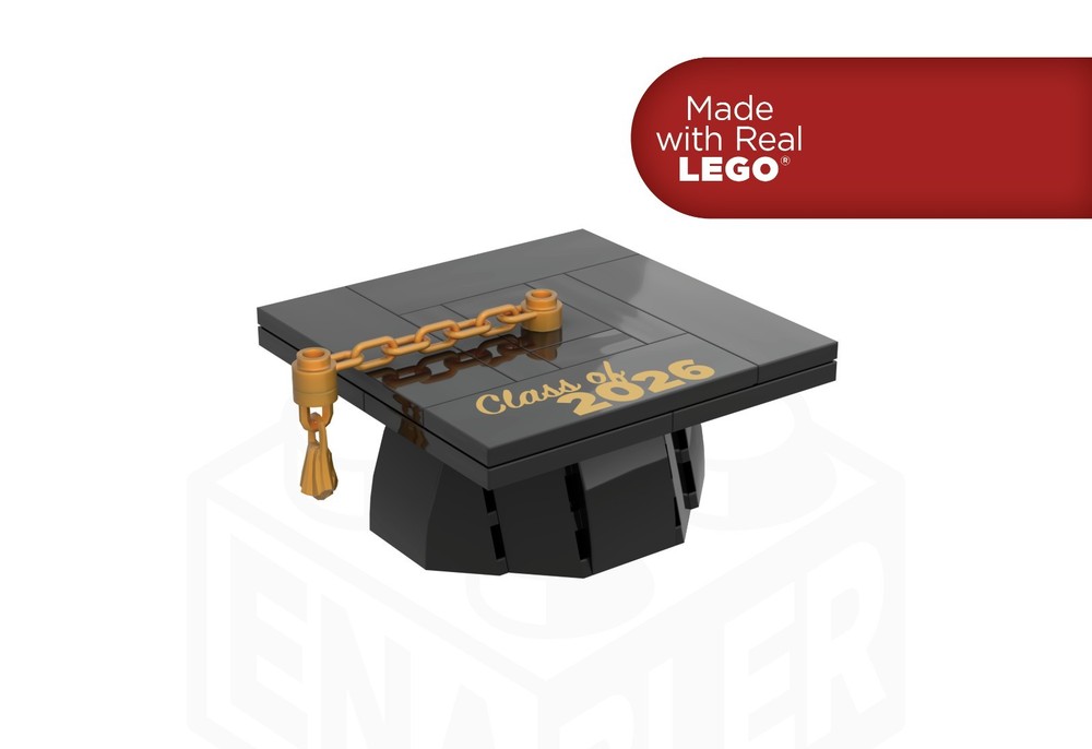Graduation Cap Class of 2026 LEGO Kit Graduation Gift Made with Real LEGO