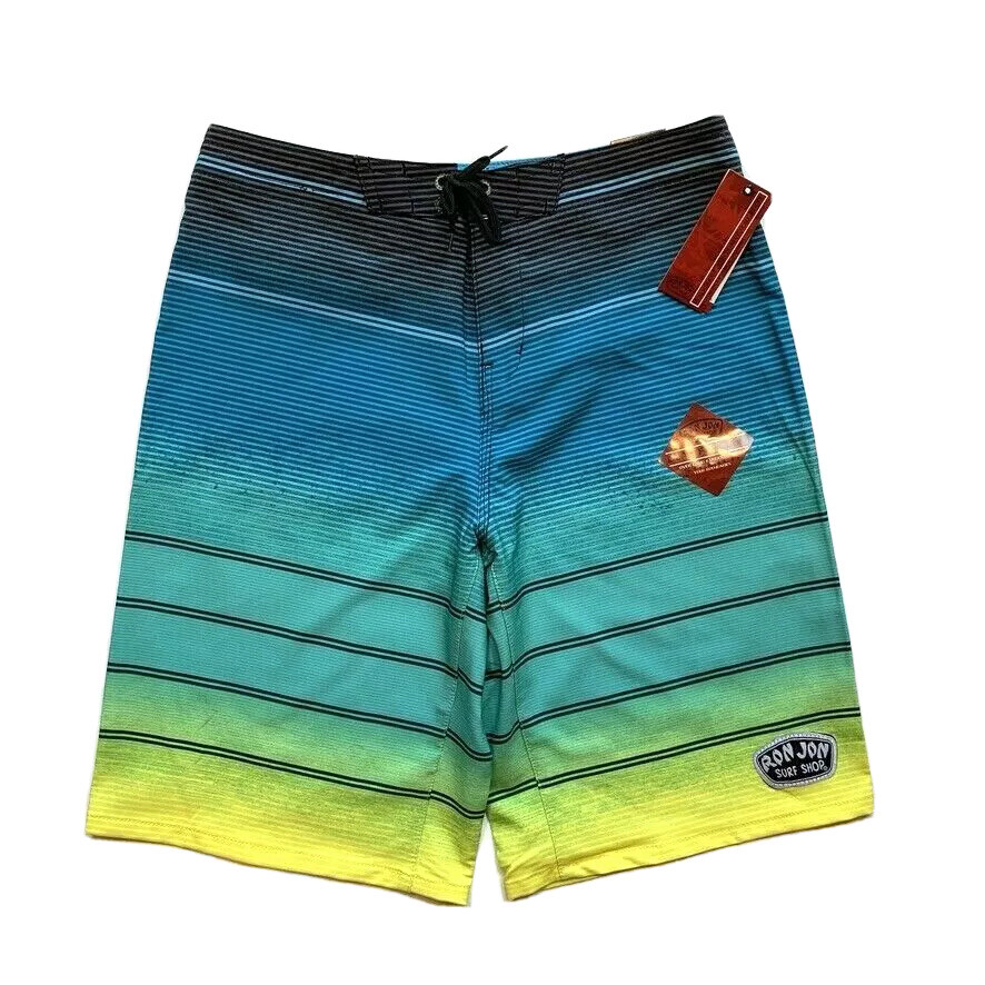 Ron Jon Surf Shop Hybrid Board Shorts Mens 28 Swim Trunks UV Land Water NWT