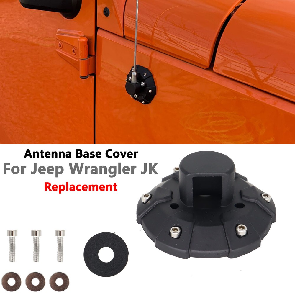 Antenna Base Cover For Jeep Wrangler JK JL JLU JT Rubicon Sahara Sport 2007-21;