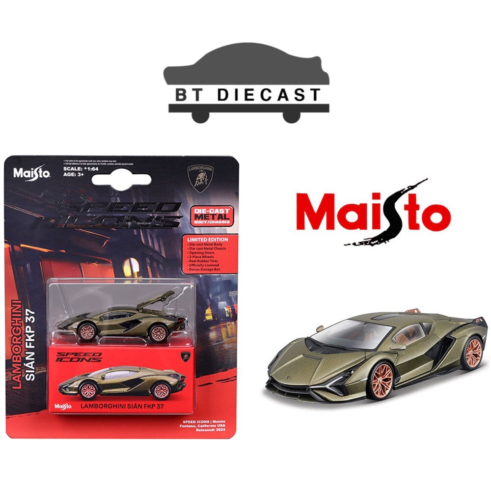 MAISTO SPEED ICONS LAMBORGHINI SIAN FKP 37 1/64 DIECAST MODEL GREEN 15700-24 F