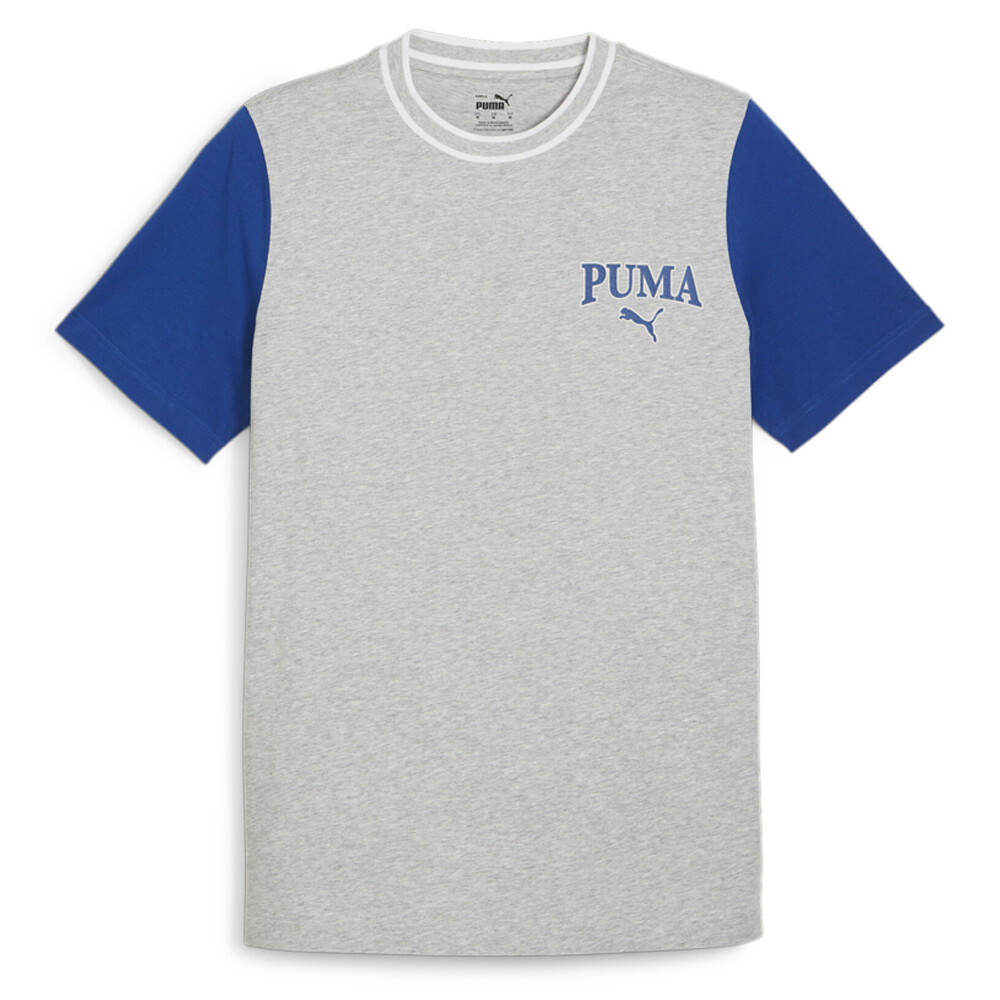Puma Squad Graphic Crew Neck Short Sleeve T-Shirt Mens Grey Casual Tops 67896804