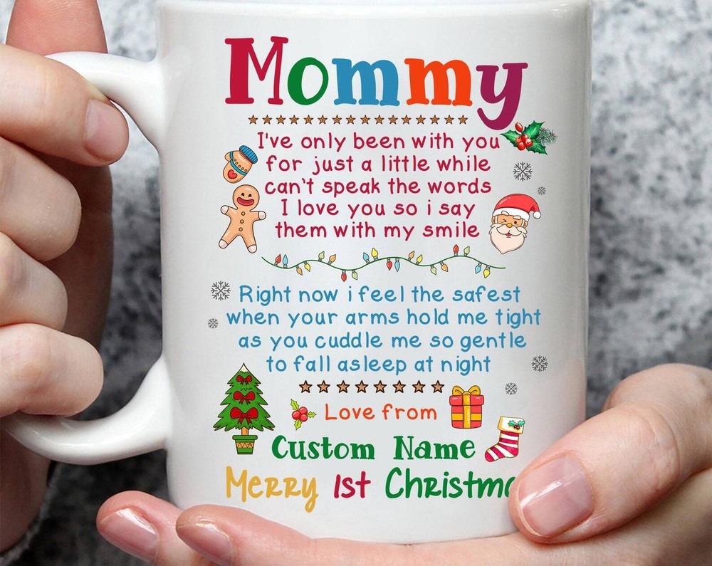 Personalized Mommy Christmas Mug New Mom Christmas Gifts Custom Ceramic Coffee