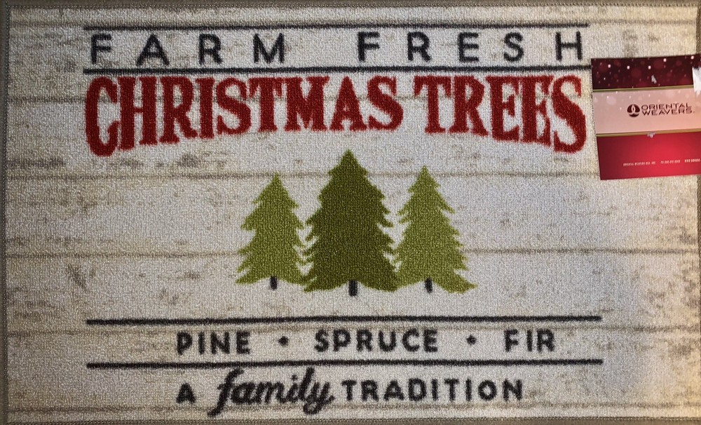 Farm Fresh Christmas Tree Holiday Rug Mat 17x28 Family Tradition