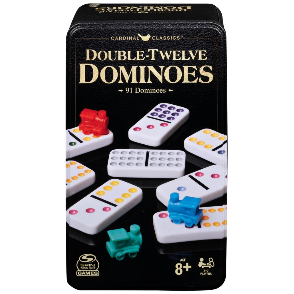 Double Twelve Dominoes Set in Storage Tin for Families and Ages 8 and up-image