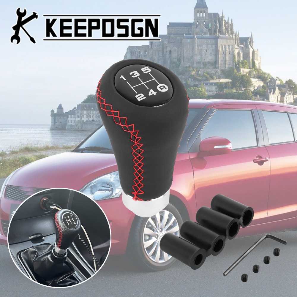 For Suzuki Swift Car Manual Gear Stick Shift Knob Replacement 5 Speed Leather