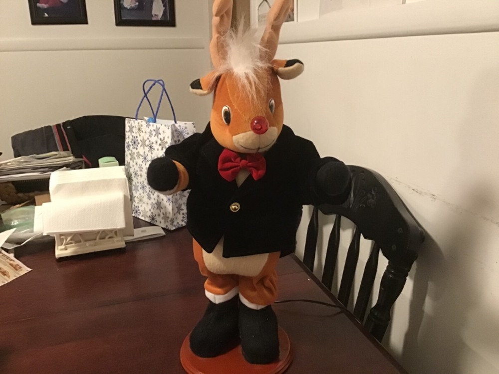 Vintage Dancing Musical Rudolph The Red-Nosed Reindeer - JC J.C. Penney TESTED