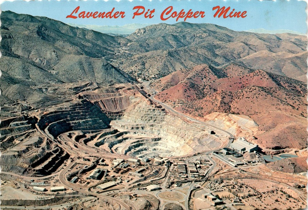 Lavender Pit Copper mine, U.S. HWY. 80, Bisbee, Lowell Postcard
