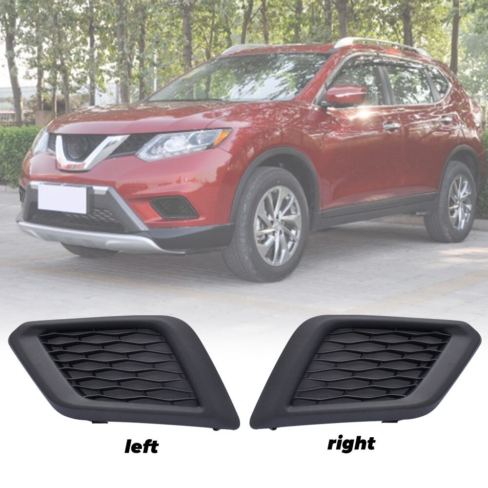 Fit Nissan Rogue 2014-2016 Black Bumper Insert Grille Fog Light Cover Bezel