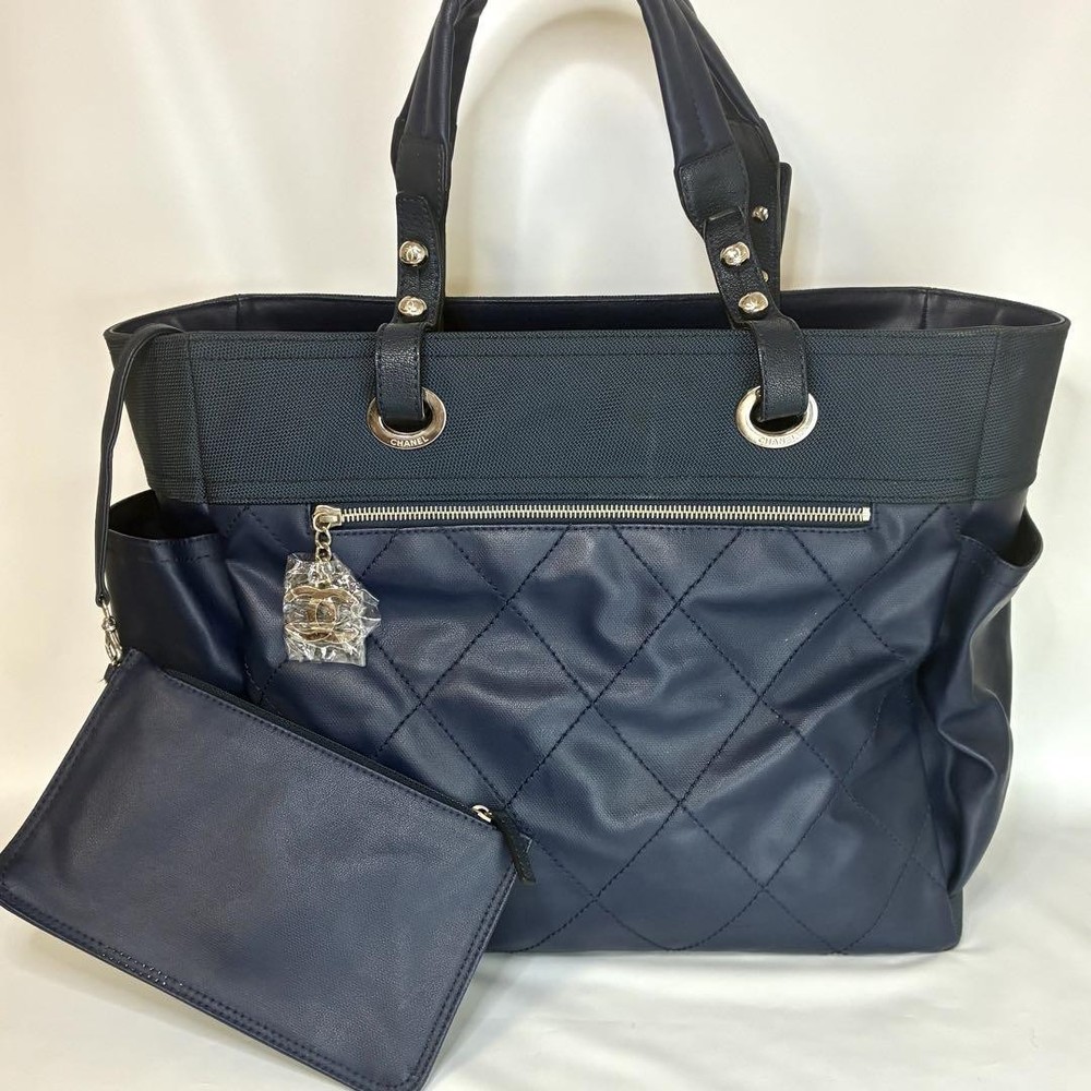 Chanel Paris Biarritz GM Blue Tote Bag Spacious Luxury Beach Tote