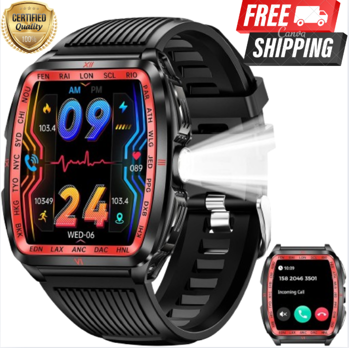 2025 Waterproof Smartwatch for Men & Women with Bluetooth for iPhone Samsung