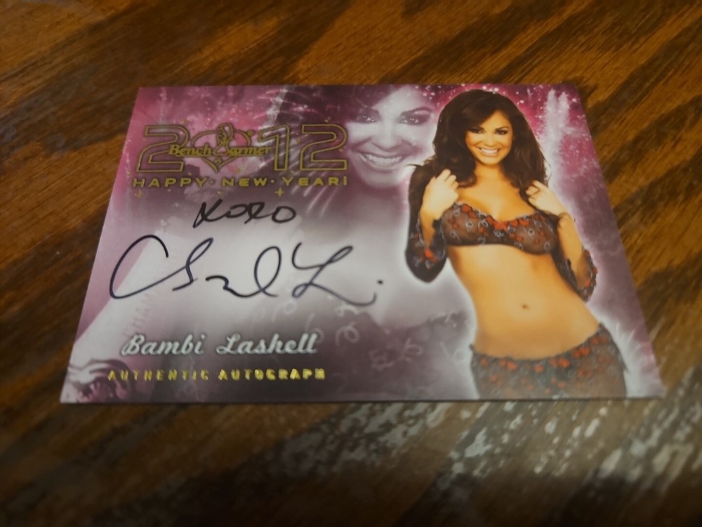 Benchwarmer 2012 Bambi Lashell Happy New Year Autograph Gold Foil Auto Playboy
