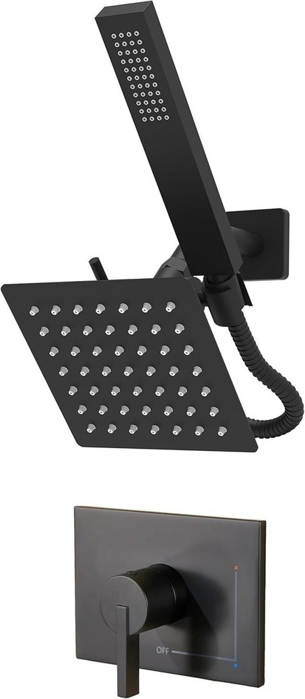 SOOOHOT Black Dual Shower Head & Handheld Spray Combo Set Bathroom - NEW