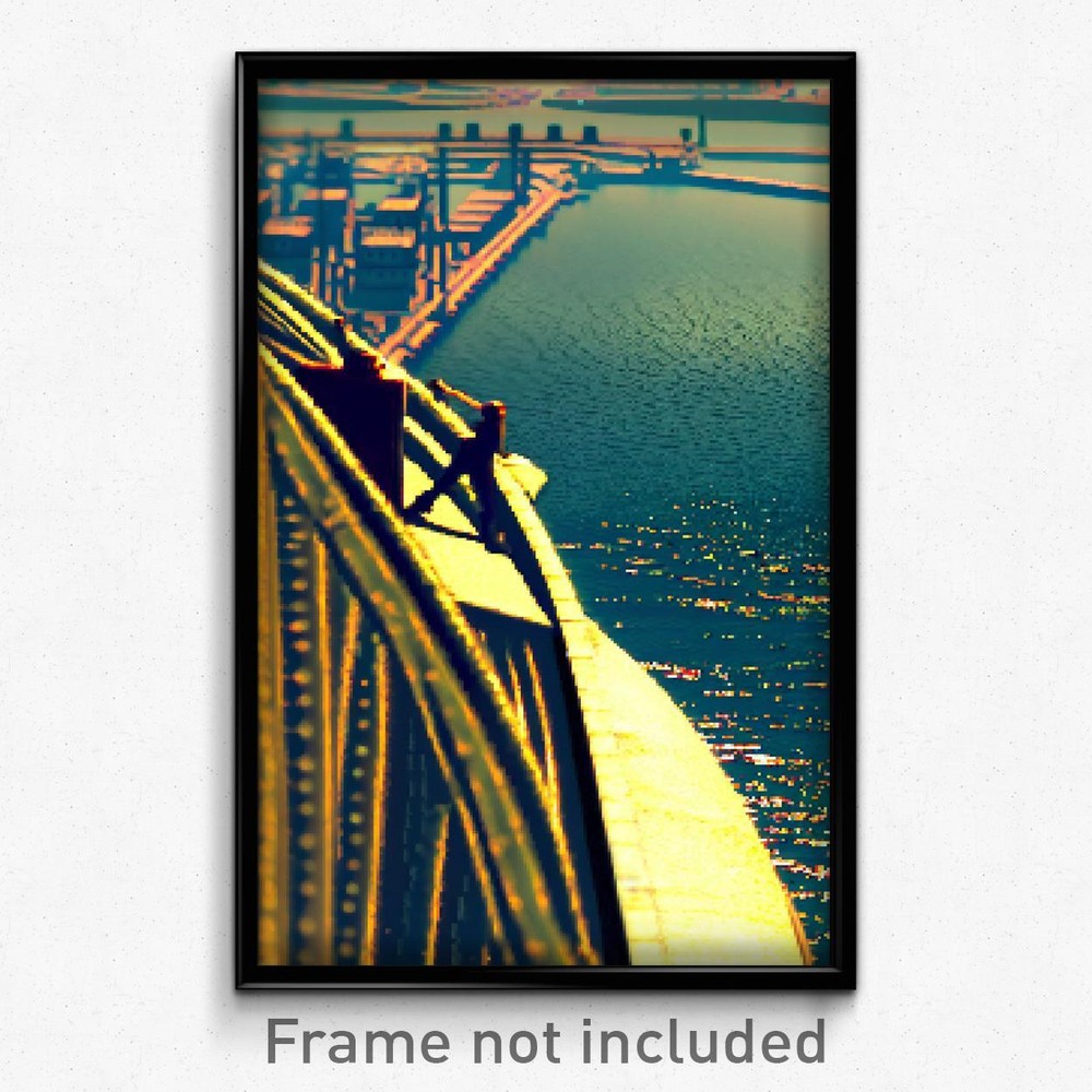 8 Bit Psychedelic Pixel Art Poster - Dizzying Port Trippy Gamer Print