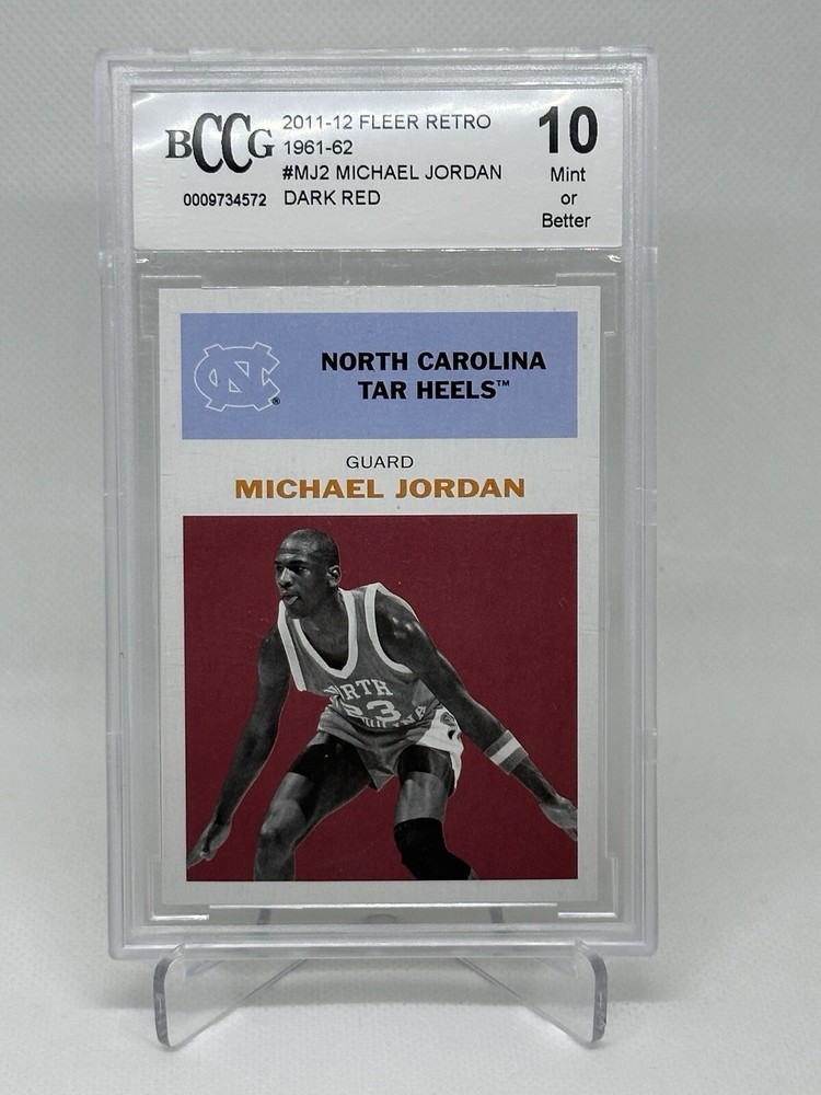 2011 Fleer Retro '61 Blue Red Michael Jordan #61-MJ Beckett 10 GEM MINT