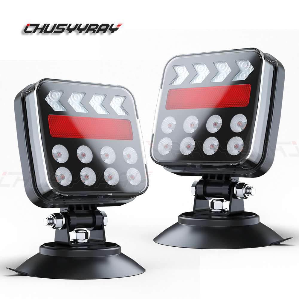 Magnetic Wireless LED Trailer Lights Kit Waterproof Rechargeable for Towing