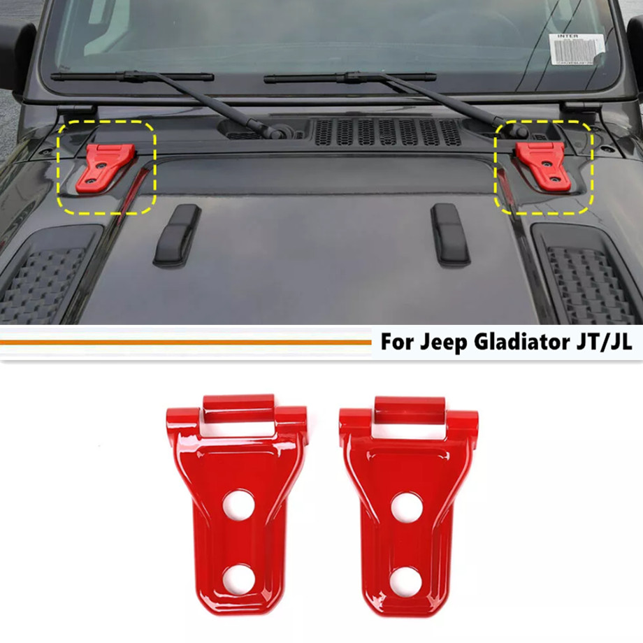 For 18-2025 Jeep Gladiator JT/Wrangler JL Red Front Engine Hood Hinge Cover Trim