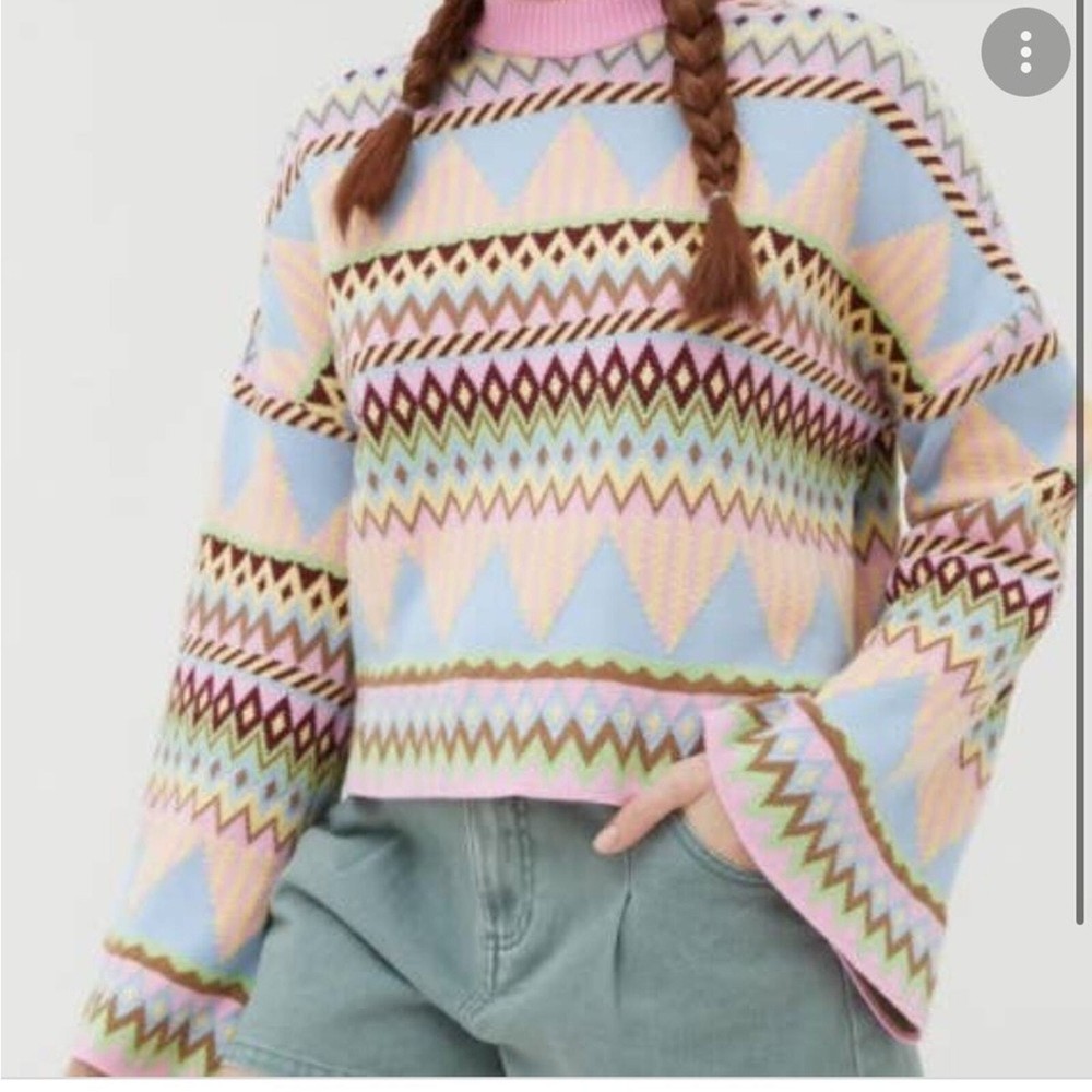 CRAS Denmark Milos Knit Sweater Bell Flare Long Sleeve  Size 40