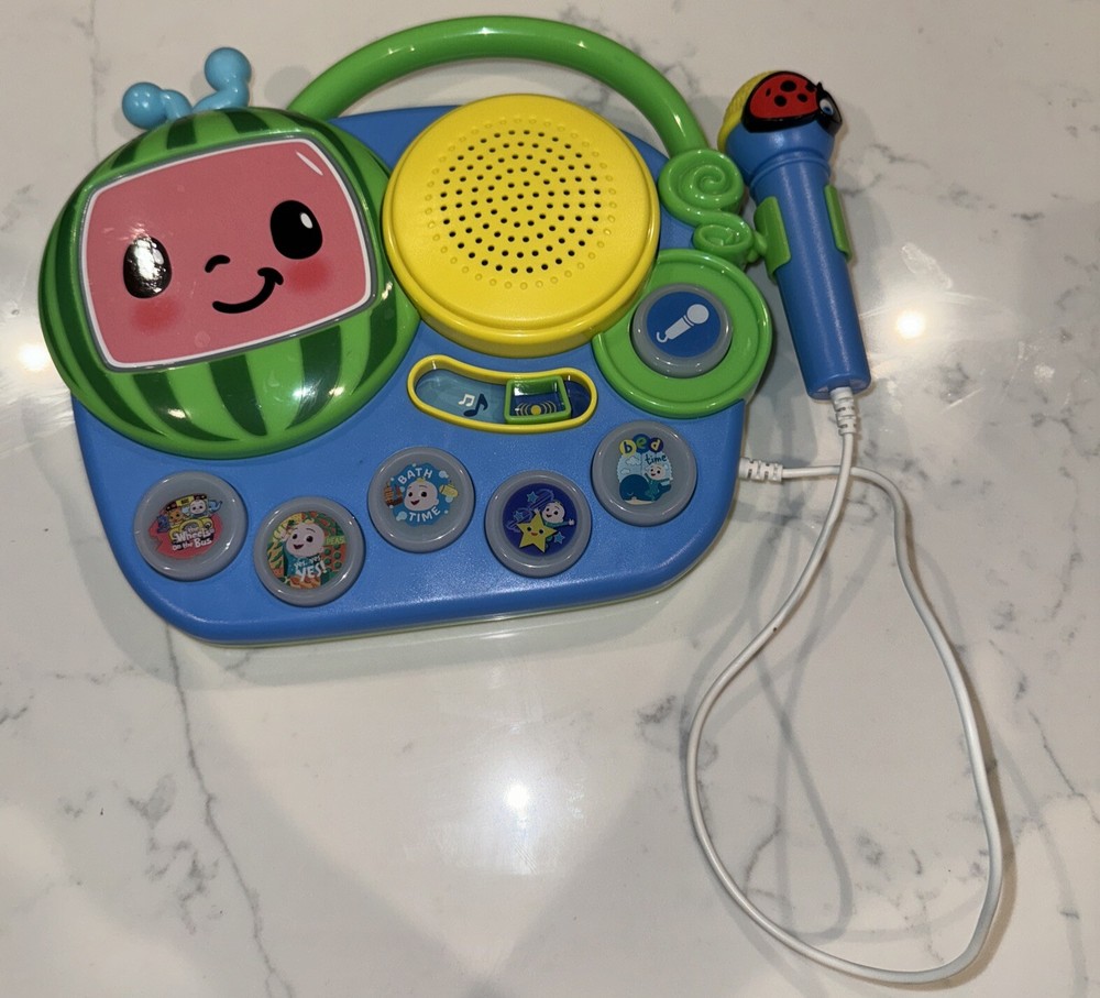 Cocomelon Toddler Toy Singalong Boombox With Microphone Karaoke Machine