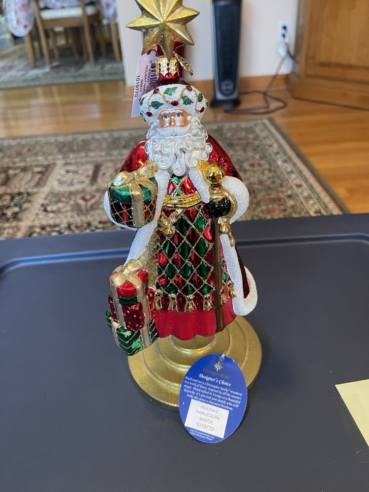 Hand-Painted Christopher Radko Holiday Harlequin Christmas Ornament