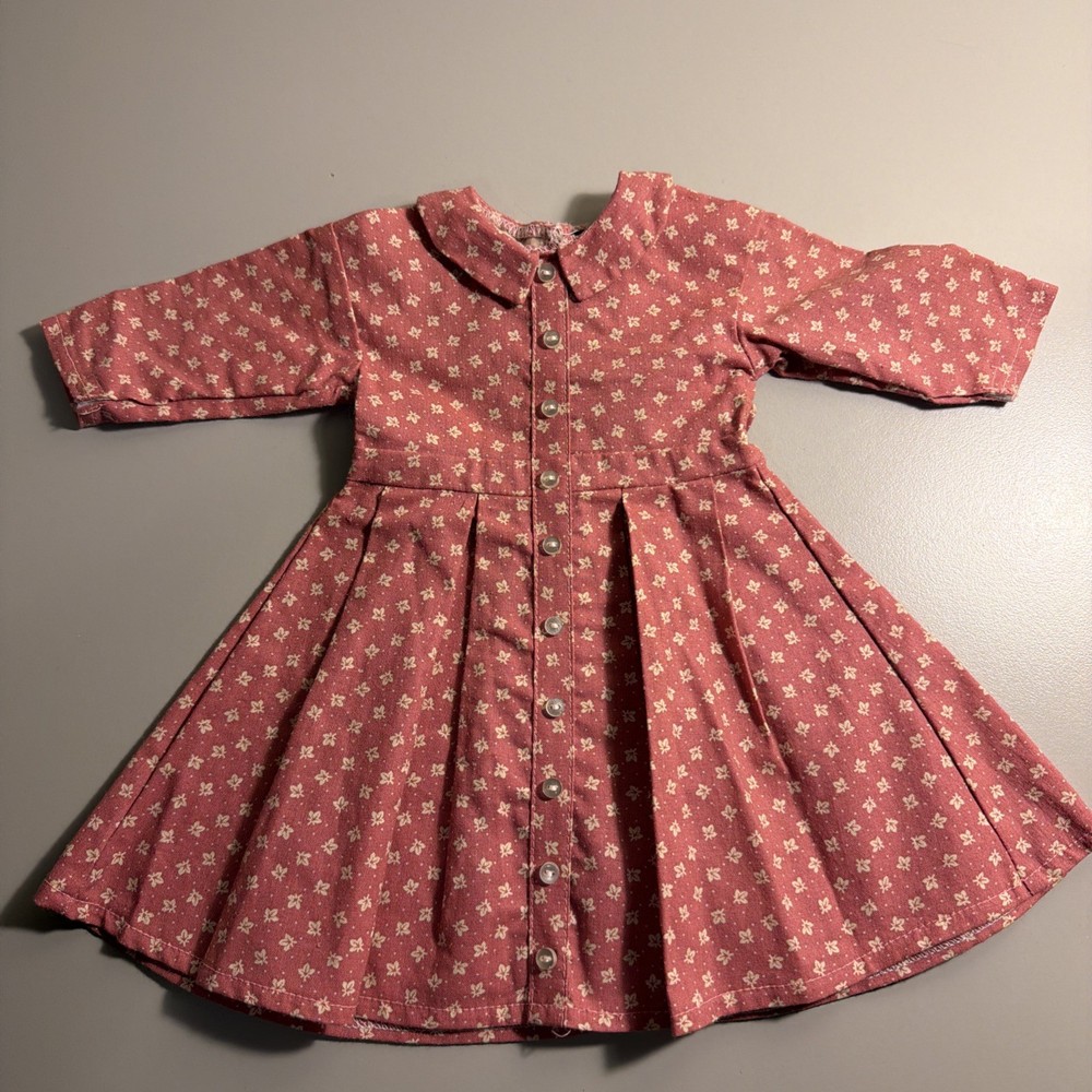 American Girl Pleasant Company Addy’s Prototype Meet Dress Pink Beige Leaf 1986