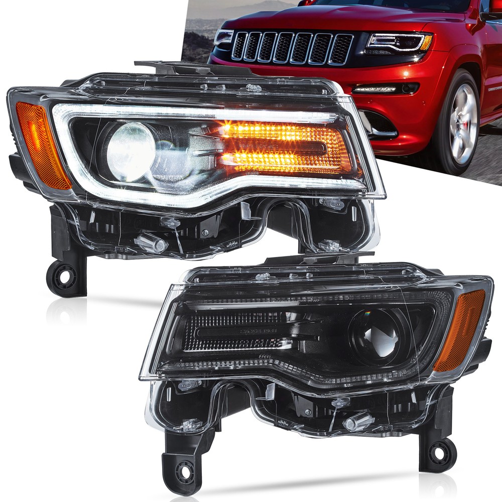 VLAND Full LED Headlights For 2011-2022 Jeep Grand Cherokee W/Sequential Lamps