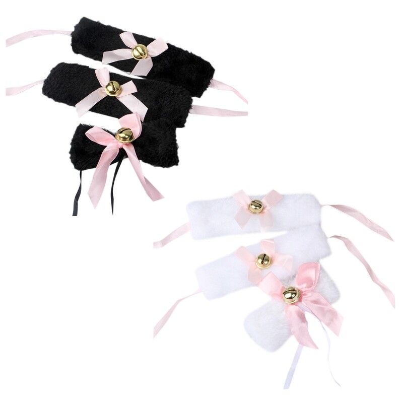 Choker Collar Necklace Bows Collar Bracelet Choker Bracelet Set