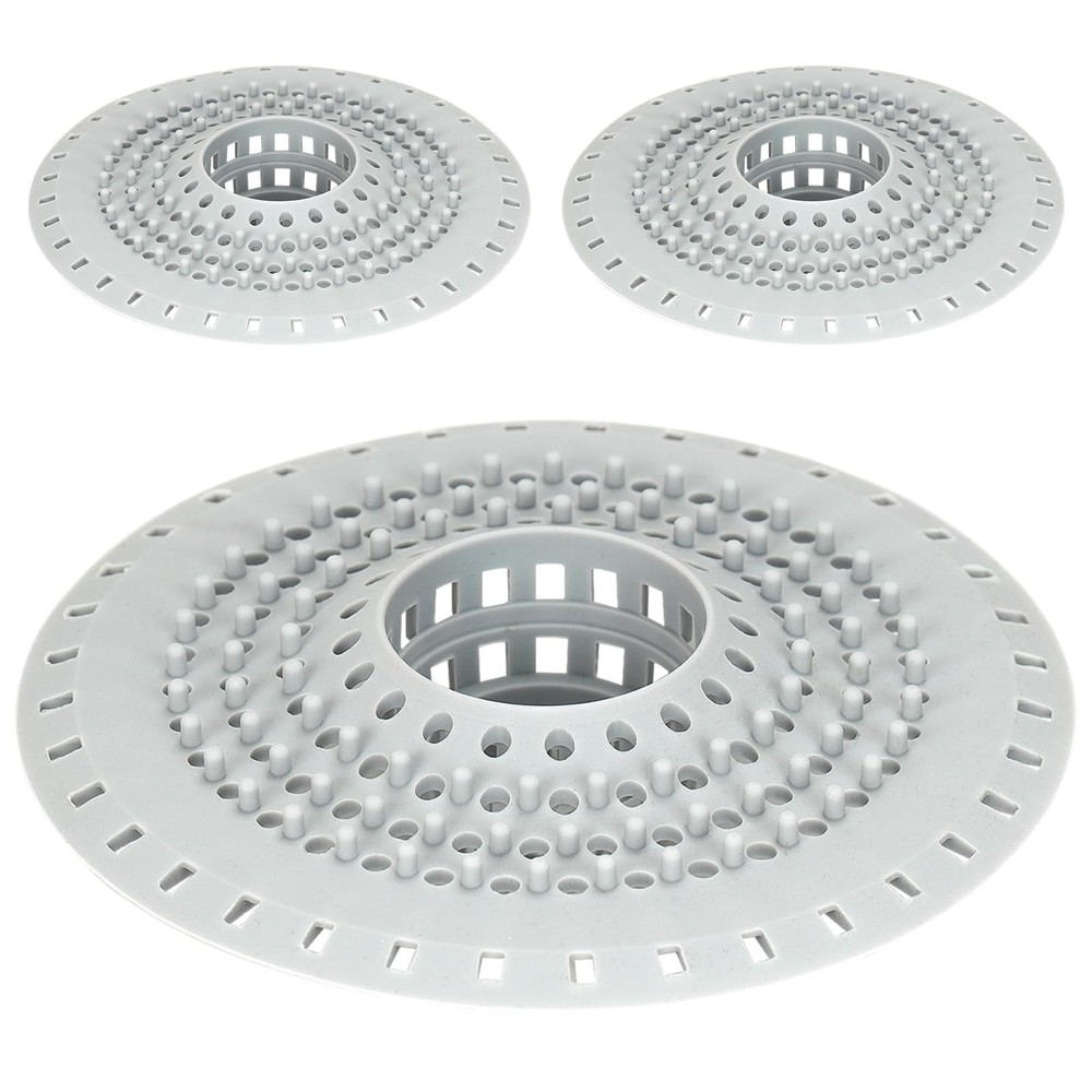 Bathtub Drain Hair Catcher, 3-Pack Silicone Foldable Drain Catcher for Bathtu...