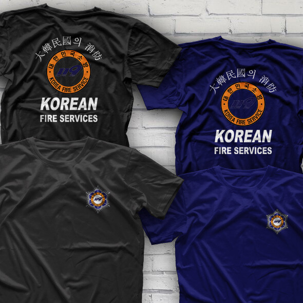Seoul City Fire Rescue Services Firefighter Korea Tee Multicolor T-Shirt S-XXL