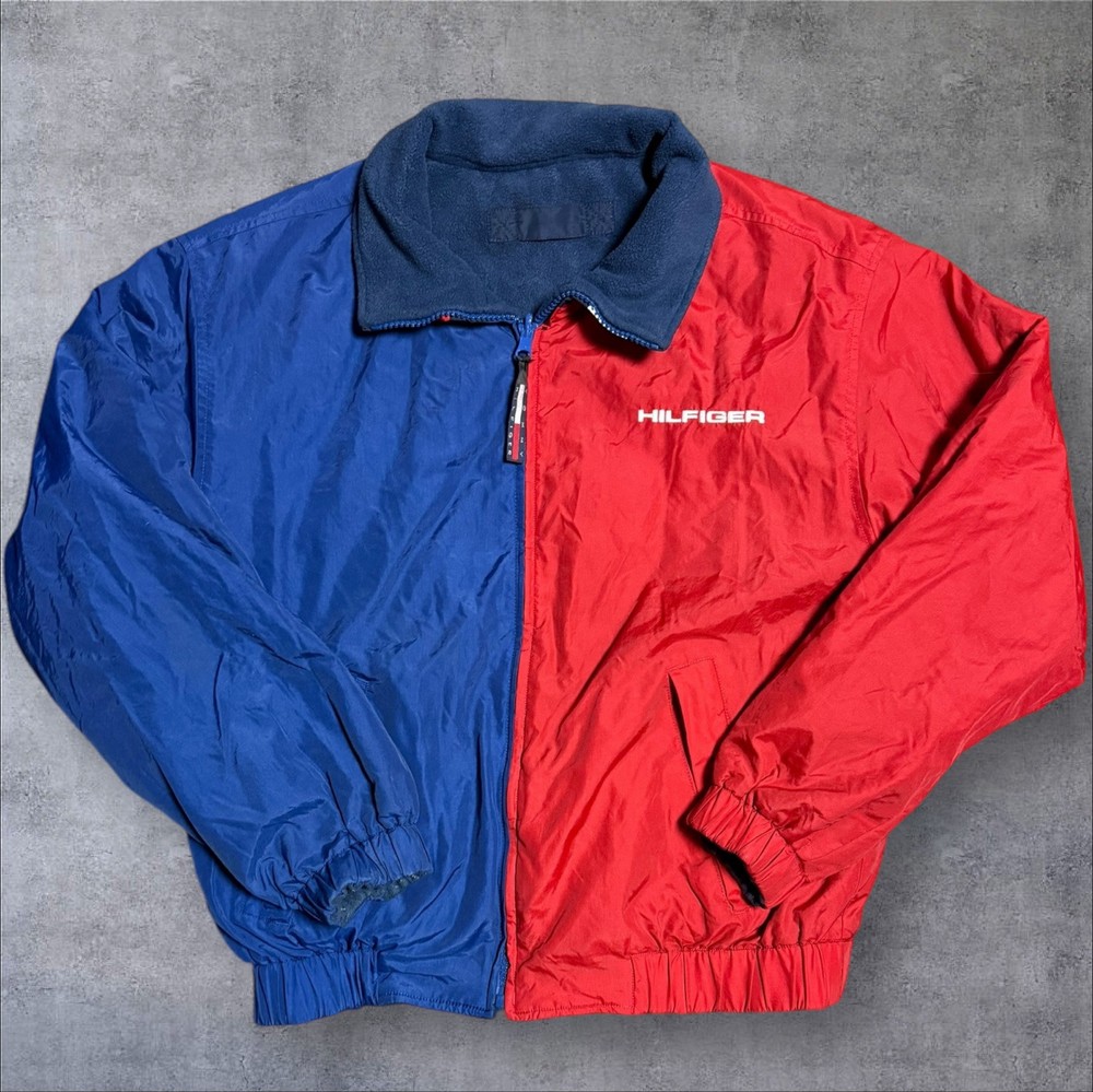 Vintage 90s Tommy Hilfiger Reversible Hip Hop Jacket 2Pac Style 2-Tone M