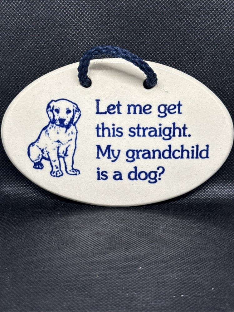 Dog Lover Grandchild USA Handcrafted Mountain Meadows Pottery Wall Plaque