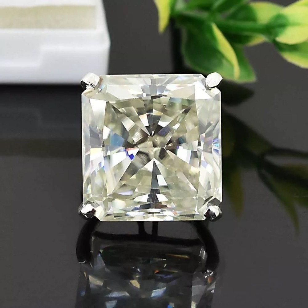 HUGE & RARE 70.60 Ct Certified Treated Gray Diamond Ring 925 Sterling Silver