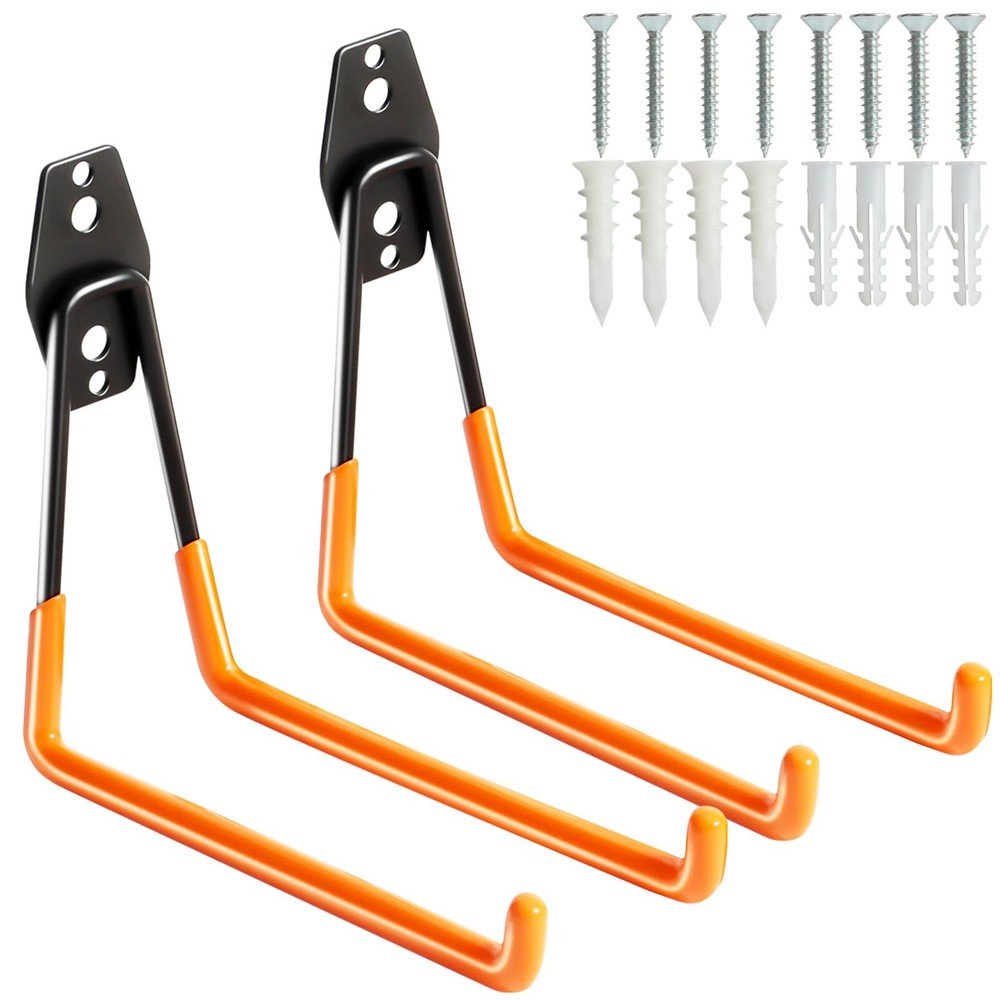 Heavy Duty 2-Pack Garage Storage Hooks for Ladders and Tools