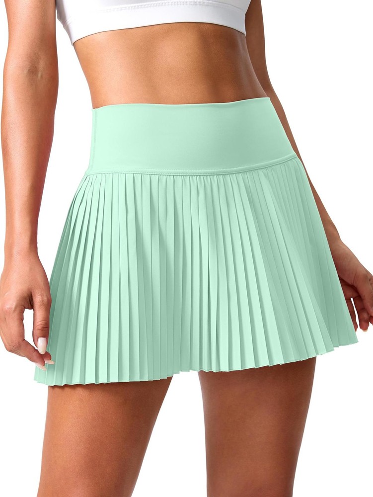 Women's High Waisted Pleated Tennis Skirt with Built-in Shorts for Golf and Athletic Wear