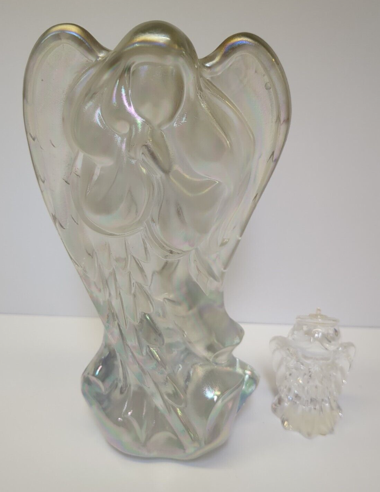 Iridescent Glass Angel Ornament Small Waterford Crystal Praying Angel Figurine