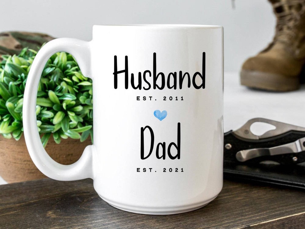 Daddy Est 2021 Coffee Mug Pregnancy Announcement Coffee Mug Custom Gift To