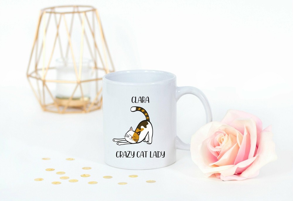Cat Mom Mug Personalised Crazy Cat Lady Mug Cat Mug Cat Mama Name Mug Pet Cat