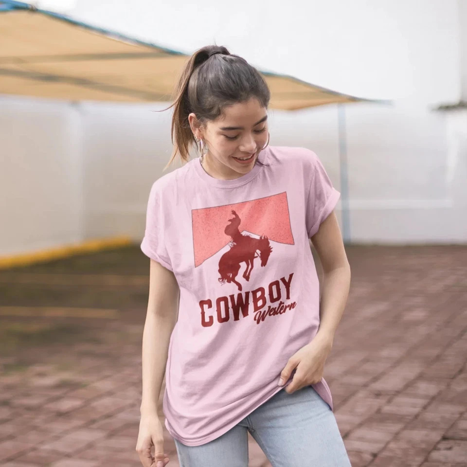 Men & Women Cowboy Theme Oversized Round Neck T-Shirt | Stylish Graphic Printed