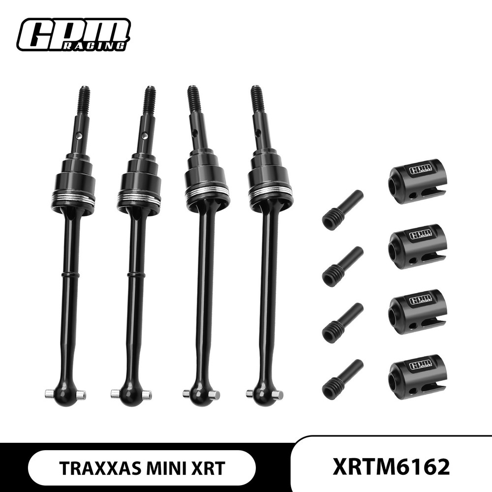 GPM 4140 Carbon Steel Front & Rear Driveshafts & Drive Cups TRAXXAS Mini XRT