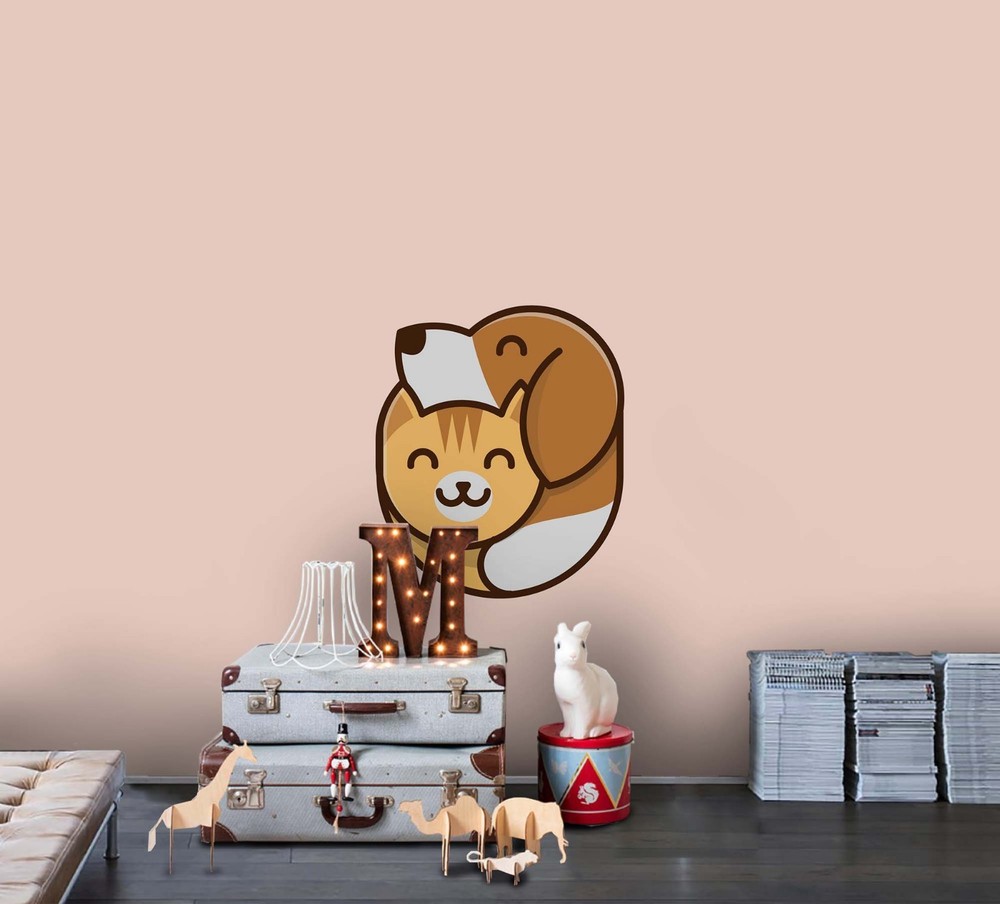3D Cat Dog Animal Illustration Wall Murals Wallpaper Murals Wall Sticker