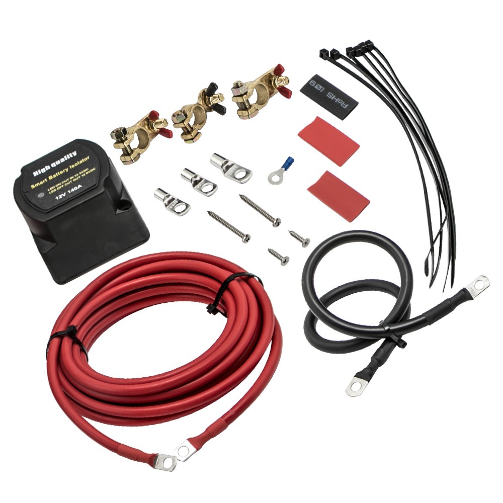12V Car 140 Amp Dual Battery Charging Isolator Voltage Sensitive Relay Kit