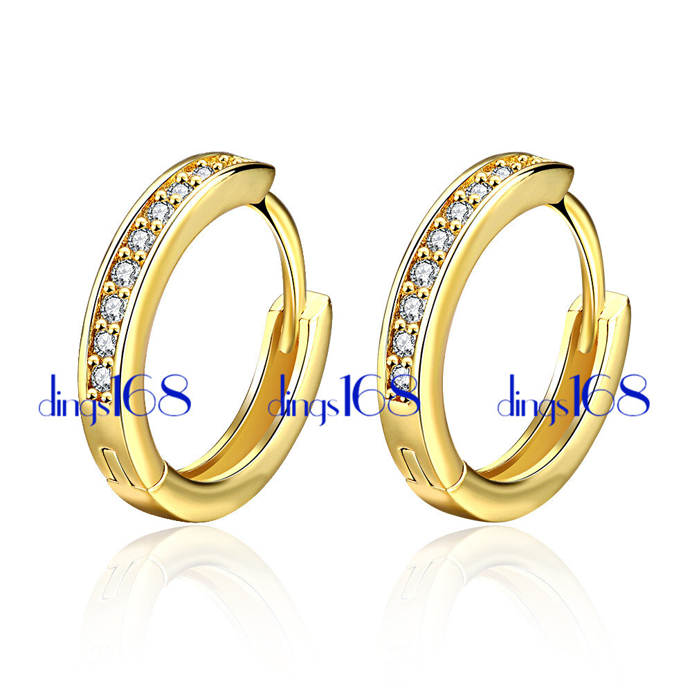 Unisex Genuine 18K Yellow Gold Filled 17mm/0.7